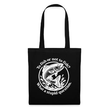Funny fish motif with question - Tote Bag - black - Front