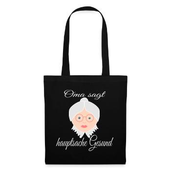 Humorous health motto with grandma's face - Tote Bag - black - Front