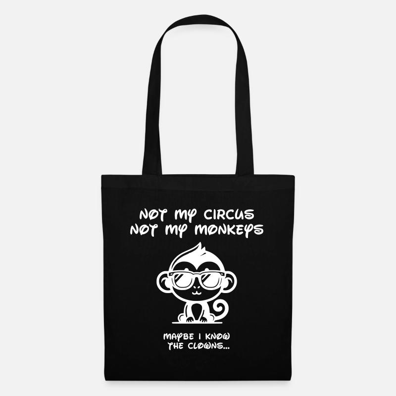 Pas mon cirque -Blanc - Sac en tissu - noir