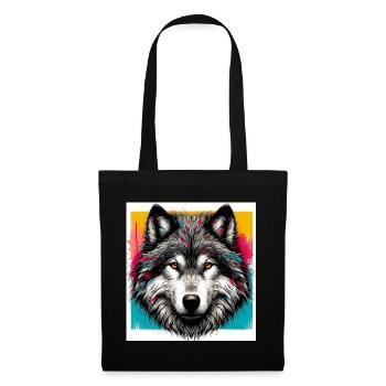 Wolf - Stoffbeutel - Schwarz - Vorne