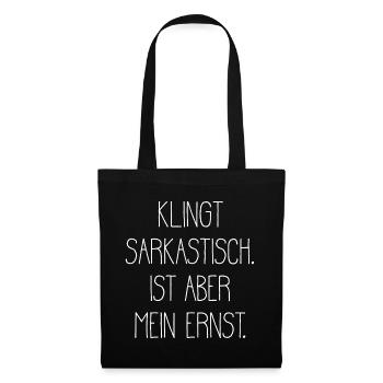 Sarcasme Huour Ironie Cynique T-shirt Cadeau - Sac en tissu - noir - Devant