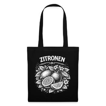 Illustration des citrons en noir et blanc - Sac en tissu - noir - Devant