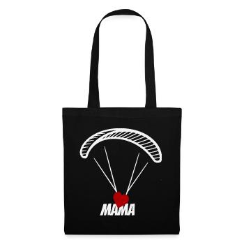 Maman parapentiste avec du cœur - Sac en tissu - noir - Devant