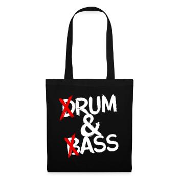 Drum & Bass Rum & Ass lustiger Schlagzeuger - Stoffbeutel - Schwarz - Vorne