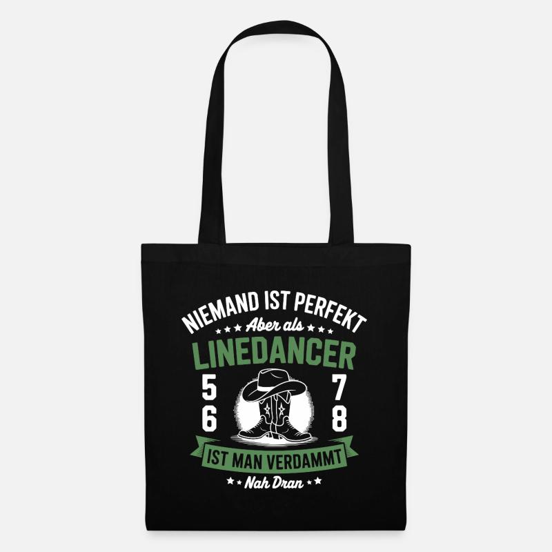 Linedance Country Western Line Dancer - Stoffbeutel - Schwarz