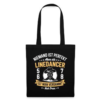 Linedance Country Western Line Dancer - Stoffbeutel - Schwarz - Vorne