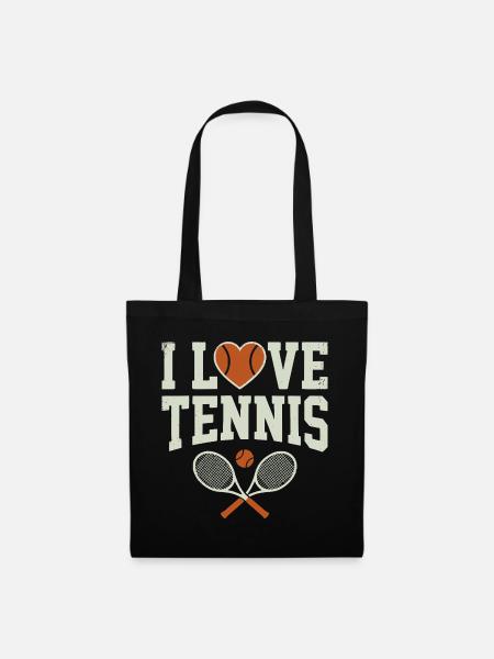 Chemise de tennis, sweat à capuche I Love Tennis, short - Sac en tissu - noir