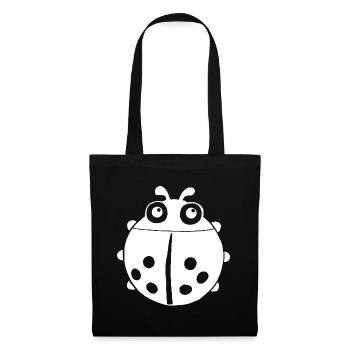 Coccinelle blanche - Sac en tissu - noir - Devant