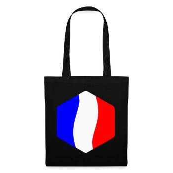 Abstrait Tricolore Bleu Blanc Rouge Courbe - Sac en tissu - noir - Devant