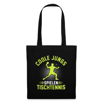 Coole Jungs Spielen Tischtennis  - Stoffbeutel - Schwarz - Vorne