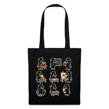 100 Days School Dachshund School Activities Doxie - Tote Bag - black - Front
