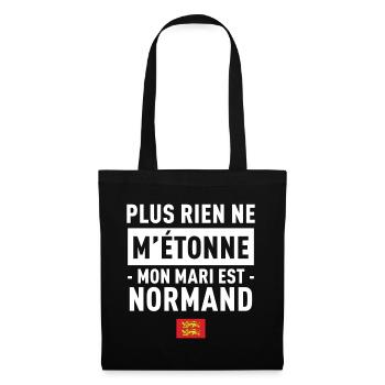 Plus Rien Ne M Etonne Mon Mari Est Normand T-Sh... - Sac en tissu - noir - Devant