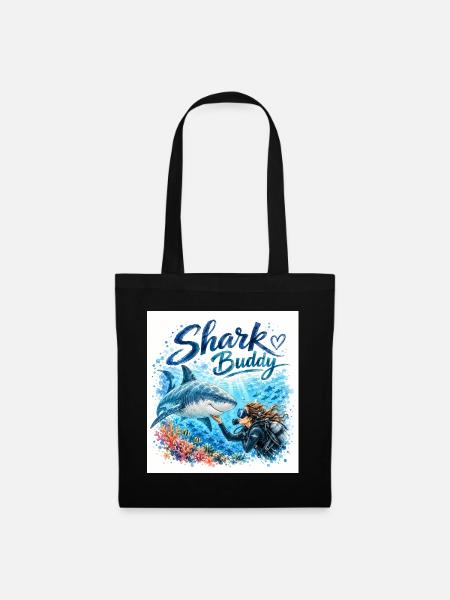 Shark Buddy Underwater Friend - Tote Bag - black
