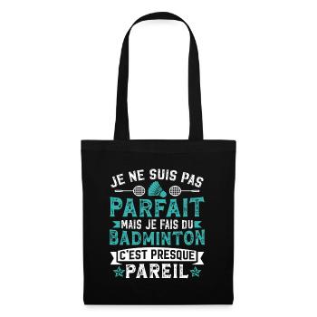 Je fais du badminton   - Sac en tissu - noir - Devant