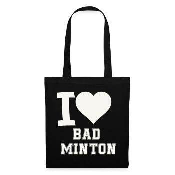 I love badminton heart - Tote Bag - black - Front