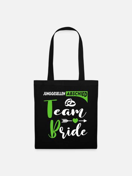 Junggesellenabschied Team Bride Hochzeit Ringe - Stoffbeutel - Schwarz