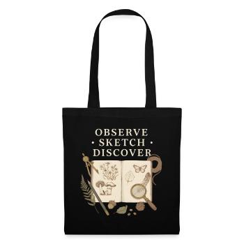 Observe Sketch Discover Naturjournal - Stoffbeutel - Schwarz - Vorne