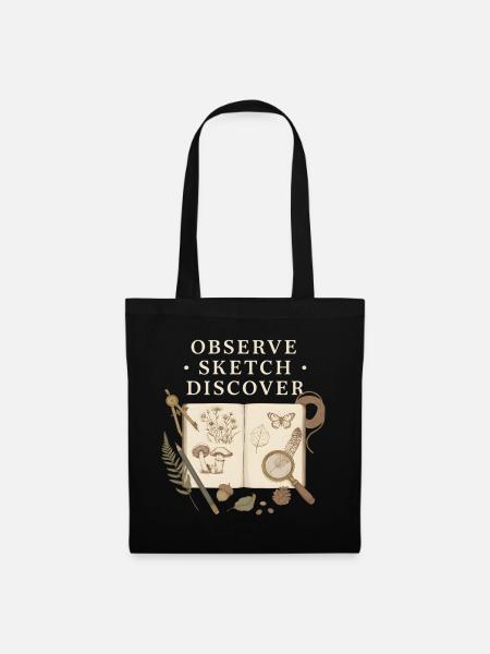 Observe Sketch Discover Naturjournal - Stoffbeutel - Schwarz
