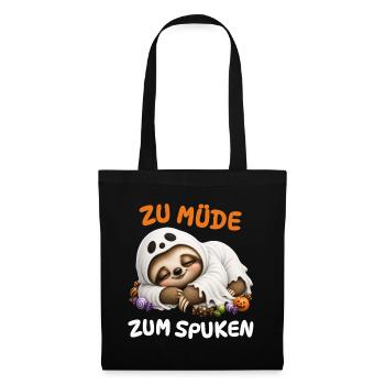 Zu Müde Zum Spuken – Faultier Geist Kinder - Stoffbeutel - Schwarz - Vorne
