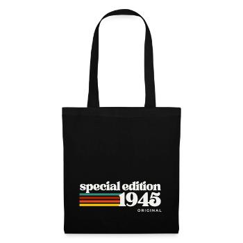 80. Geburtstag Geschenk: 1955 Vintage Retro Shirt - Stoffbeutel - Schwarz - Vorne