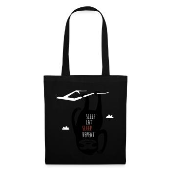 Sleep Eat Sleep Repeat Sloth - Stoffbeutel - Schwarz - Vorne