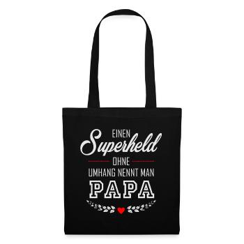 Superheld Papa - Stoffbeutel - Schwarz - Vorne