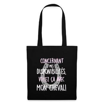 Voyez ça avec mon cheval! - Sac en tissu - noir - Devant