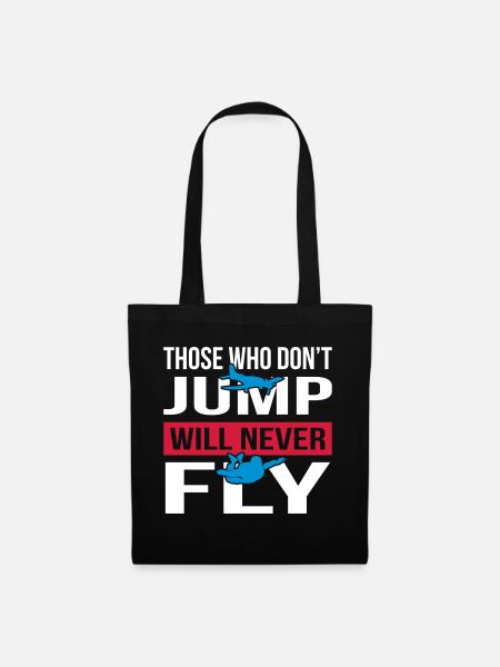 Will Never Fly Skydive - Stoffbeutel - Schwarz