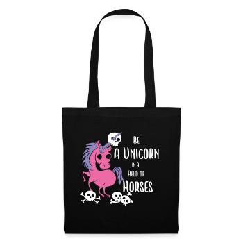 Be Unicorn in a Field of Horses .. Skulls - Stoffbeutel - Schwarz - Vorne