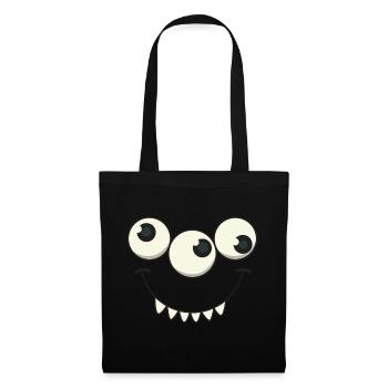 Monster halloween gift eyes children cartoon - Tote Bag - black - Front