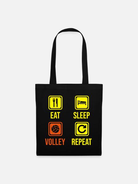 Eat. Sleep. Volley. Repeat. - Stoffbeutel - Schwarz
