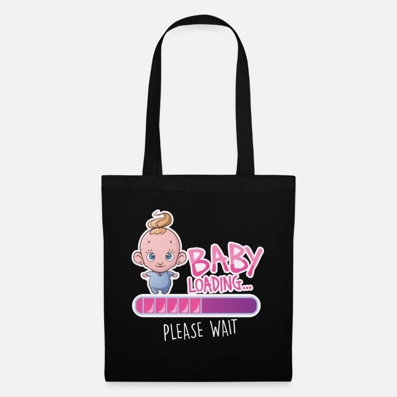 Baby loading Geschenk Schwangerschaft Schwanger - Stoffbeutel - Schwarz