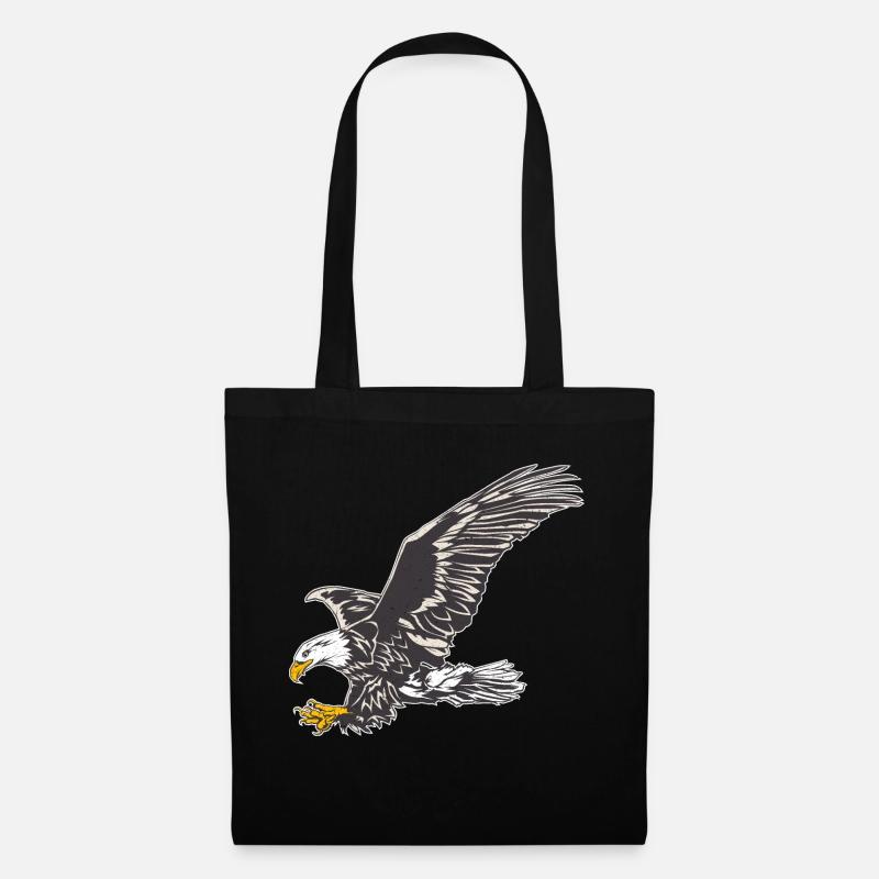 Adler Freiheit Eagle Adlerkopf Geschenk fliegen - Stoffbeutel - Schwarz