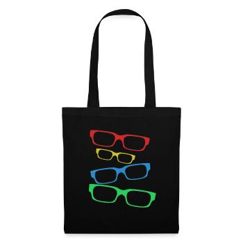 Design mit bunte Brillen mit Brillengestell - Stoffbeutel - Schwarz - Vorne