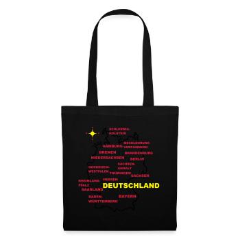 deutschland land karte - Stoffbeutel - Schwarz - Vorne