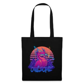 Owlsome - Owl Awesome Bird Retrowave 80s - Tote Bag - black - Front