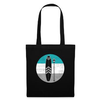 SUP Board & Paddel - Stand-Up Paddle Paddling - Tote Bag - black - Front