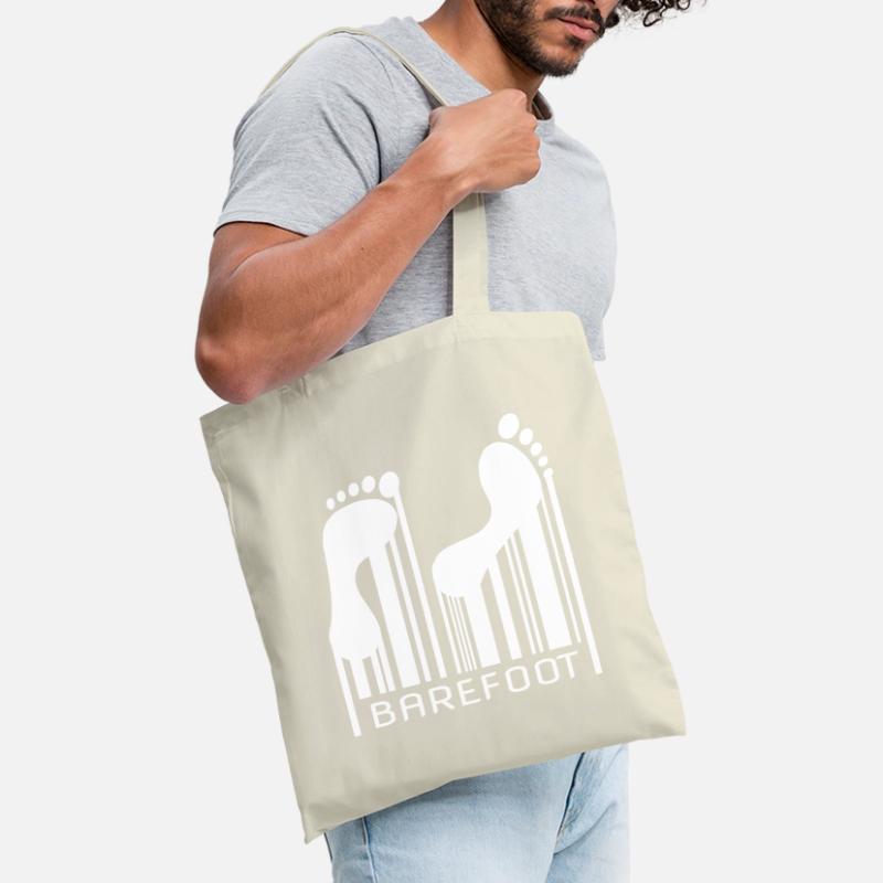 Barefoot Barcode Barfuss Strichcode Code Stoffbeutel