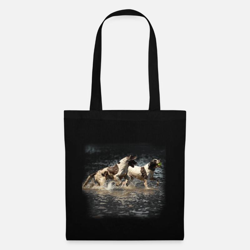 Springer Spaniels - Stoffbeutel - Schwarz