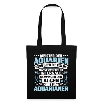 Aquaristik Aquarianer Aquarium Fische Zierfische - Stoffbeutel - Schwarz - Vorne
