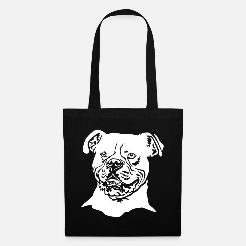 American Bulldog Kopf "Black Edition" - Stoffbeutel - Schwarz