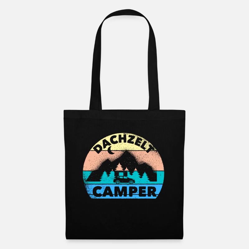 Dachzelt Camper | Hartschalendachzelt Geschenk - Stoffbeutel - Schwarz
