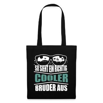 Cooler Bruder Geschenkidee für Brüder Geschenke - Stoffbeutel - Schwarz - Vorne