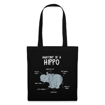 Hippo, cadeau drôle de T-shirt d'hippopotame - Sac en tissu - noir - Devant