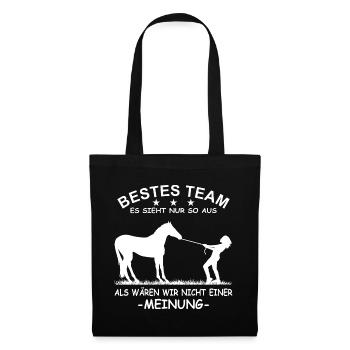 Bestes Team Führungskraft Pferd Reiterin - Stoffbeutel - Schwarz - Vorne