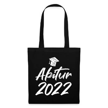 Abschluss Abitur 2022 Hut Pinselschrift - Stoffbeutel - Schwarz - Vorne