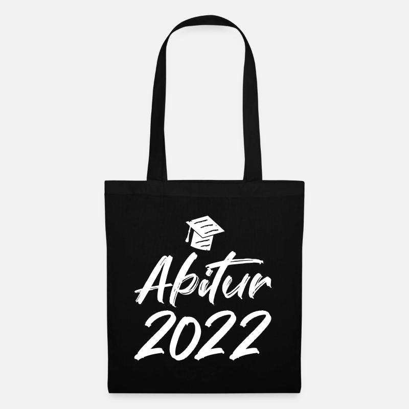Abschluss Abitur 2022 Hut Pinselschrift - Stoffbeutel - Schwarz