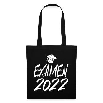 Abschluss Examen 2022 Hut Pinselschrift - Stoffbeutel - Schwarz - Vorne