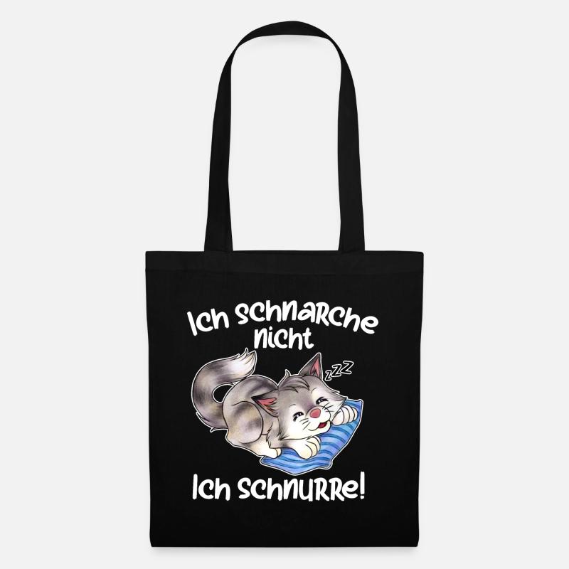 Ich schnarche nicht ich schnurre, süße Katze - Stoffbeutel - Schwarz