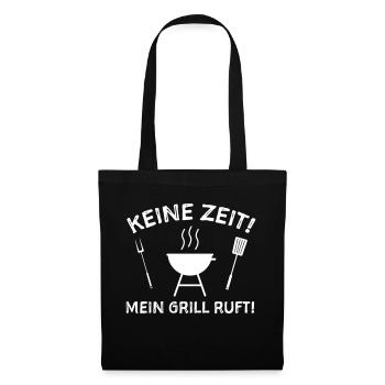Grillen Sprüche Grillbesteck - Stoffbeutel - Schwarz - Vorne